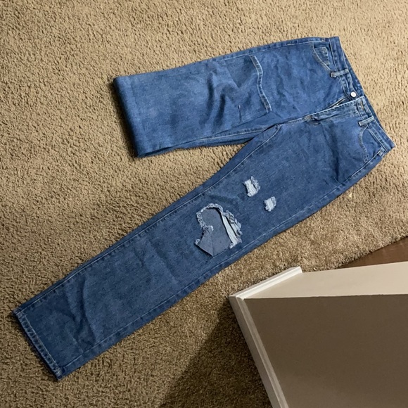 High waist ripped boyfriend jeans - Picture 2 of 7